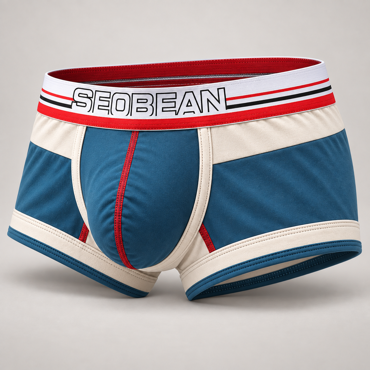 mens flat angle underwear cotton medium low waist slim fit contrasting color u shaped raised bag sexy — three-quarter generated product view