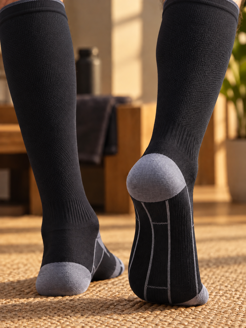 SetPlay user-facing primary — black compression socks