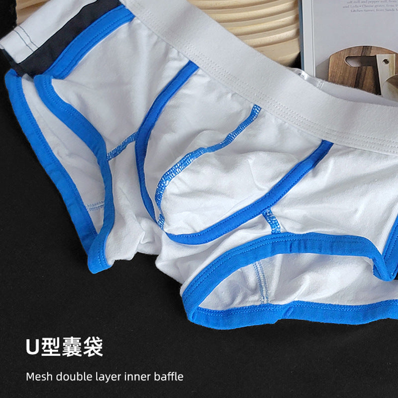 Mai Neike Pure Cotton Men's Underwear Men's Boxer Briefs Color Matching Breathable Simple Sports Trendy Stylish Fashion Youth Four Corners