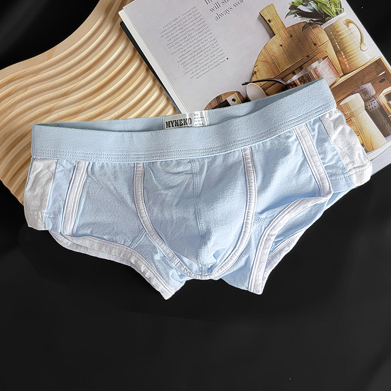 Mai Neike Pure Cotton Men's Underwear Men's Boxer Briefs Color Matching Breathable Simple Sports Trendy Stylish Fashion Youth Four Corners