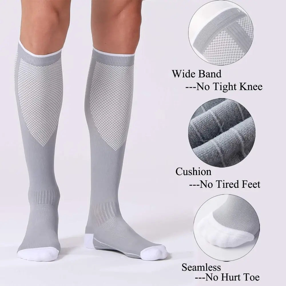 Hot Breathable Compression Socks 20-30 mmHg Moisture-Wicking Pressure socks Circulation Muscle Support Socks for Women and Men