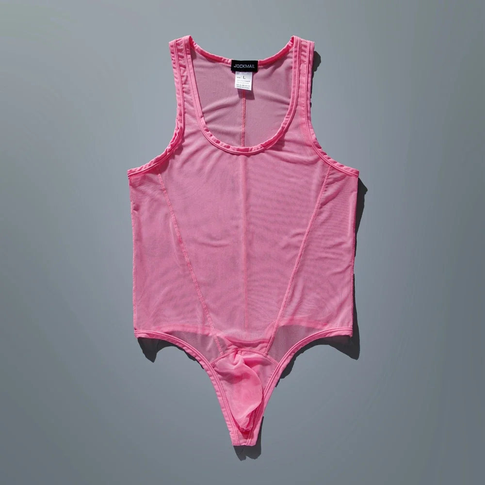 Sexy Lingerie Thong Gogo Boy Men's Harness Men Underwear One-piece Jockstrap Transparent Bodysuit Bodysuit Gay Underwear