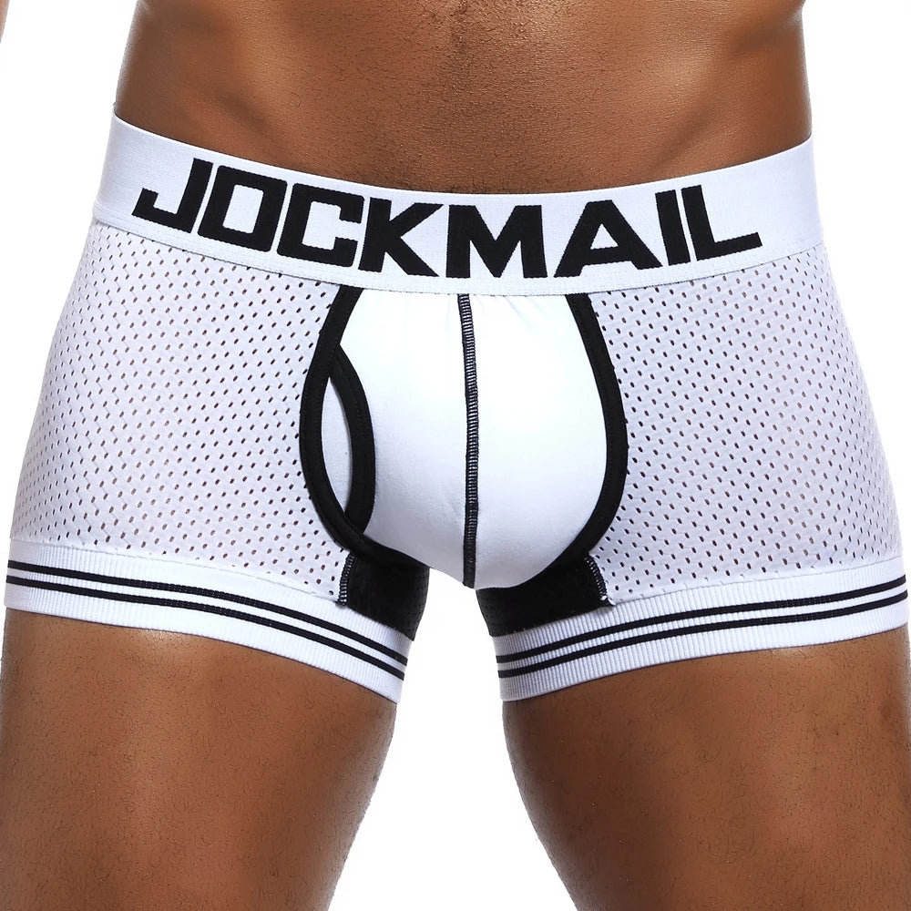 JOCKMAIL Man Underpants Boxershorts Mesh Nylon Men Boxers Male Breathable Underwear Men’s Panties Boxer Quick Dry Sports Fitness