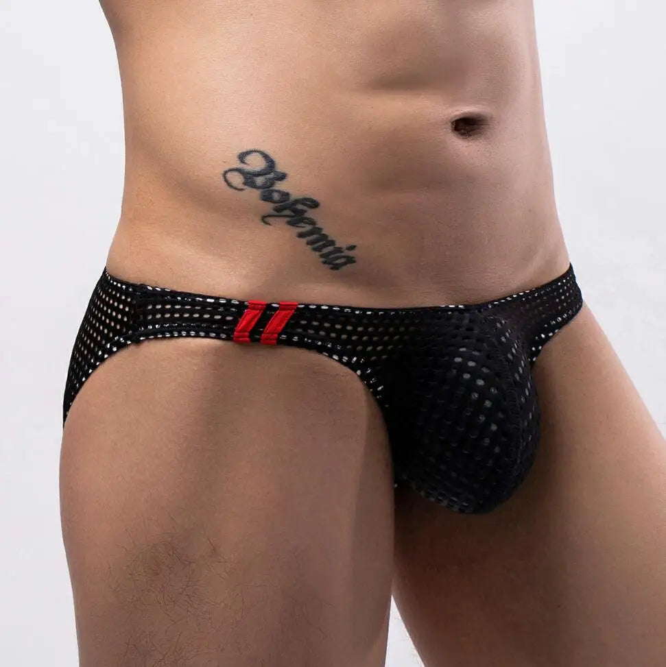 Men underwear U raised breathable mesh mesh sexy cuecas GAY fashion low-rise Men's panties briefs ropa interior sexi para hombre