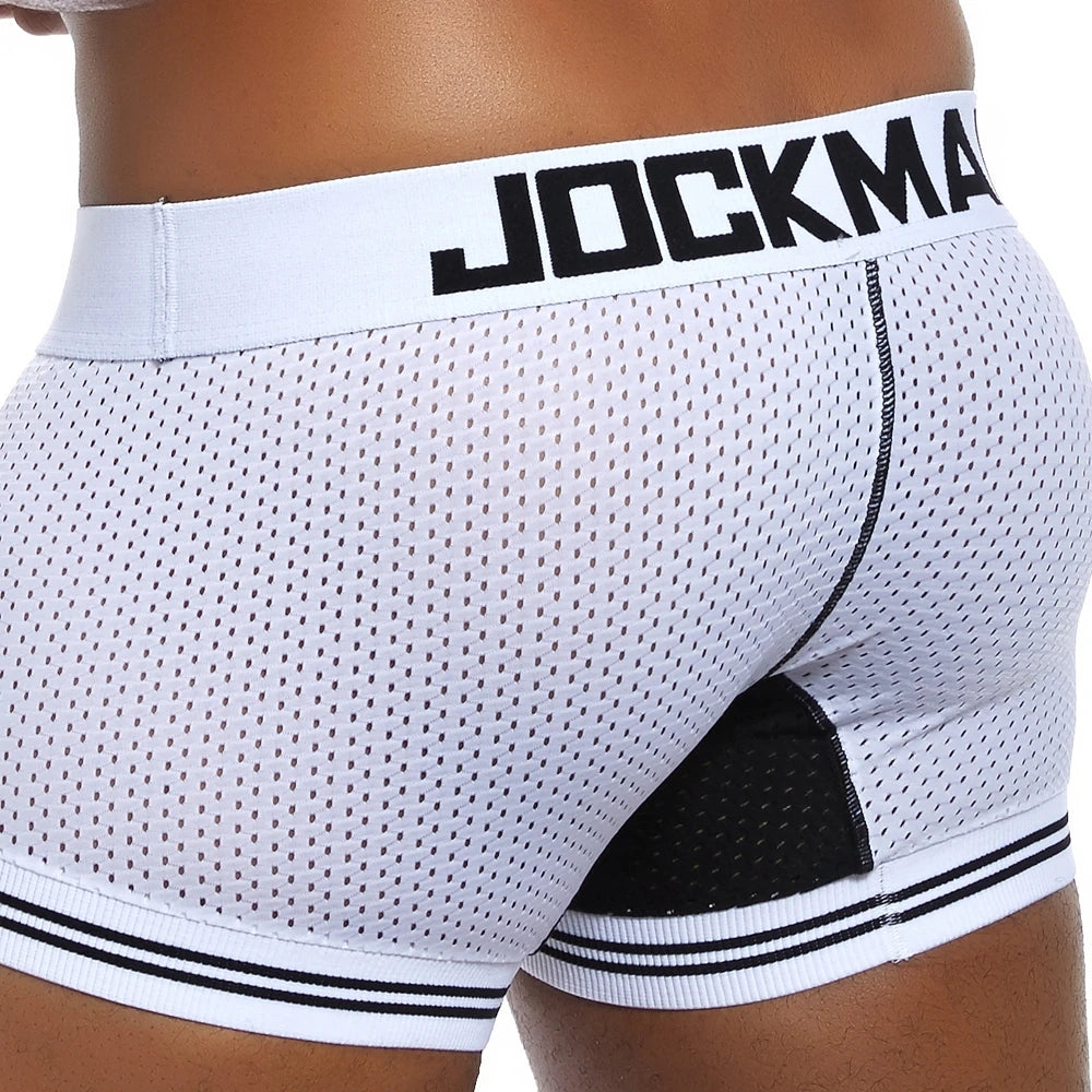 JOCKMAIL Man Underpants Boxershorts Mesh Nylon Men Boxers Male Breathable Underwear Men’s Panties Boxer Quick Dry Sports Fitness