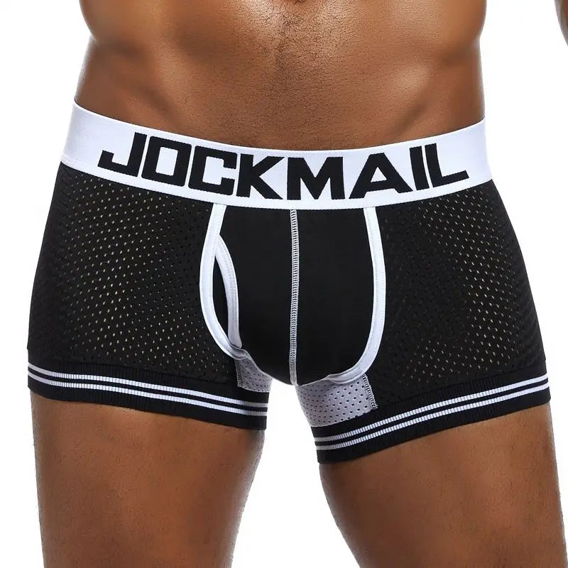 JOCKMAIL Man Underpants Boxershorts Mesh Nylon Men Boxers Male Breathable Underwear Men’s Panties Boxer Quick Dry Sports Fitness