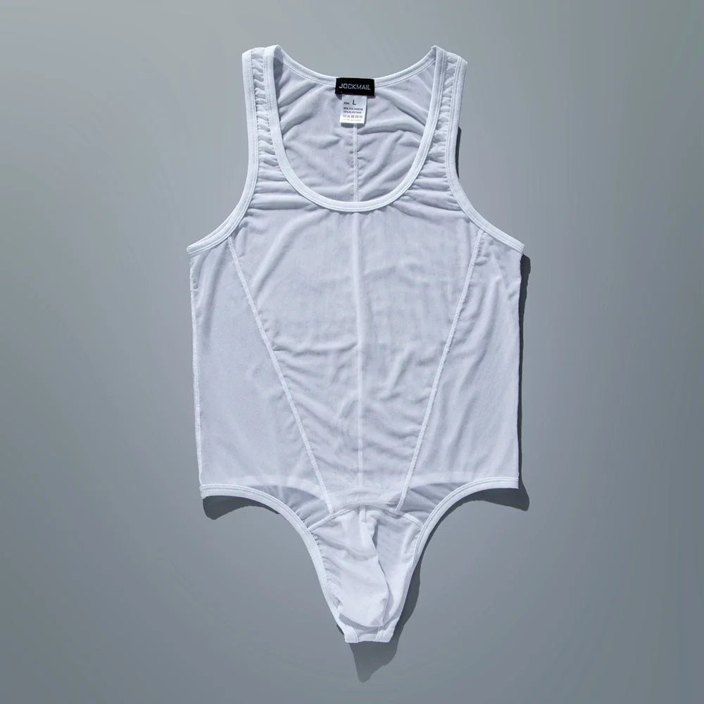 Sexy Lingerie Thong Gogo Boy Men's Harness Men Underwear One-piece Jockstrap Transparent Bodysuit Bodysuit Gay Underwear