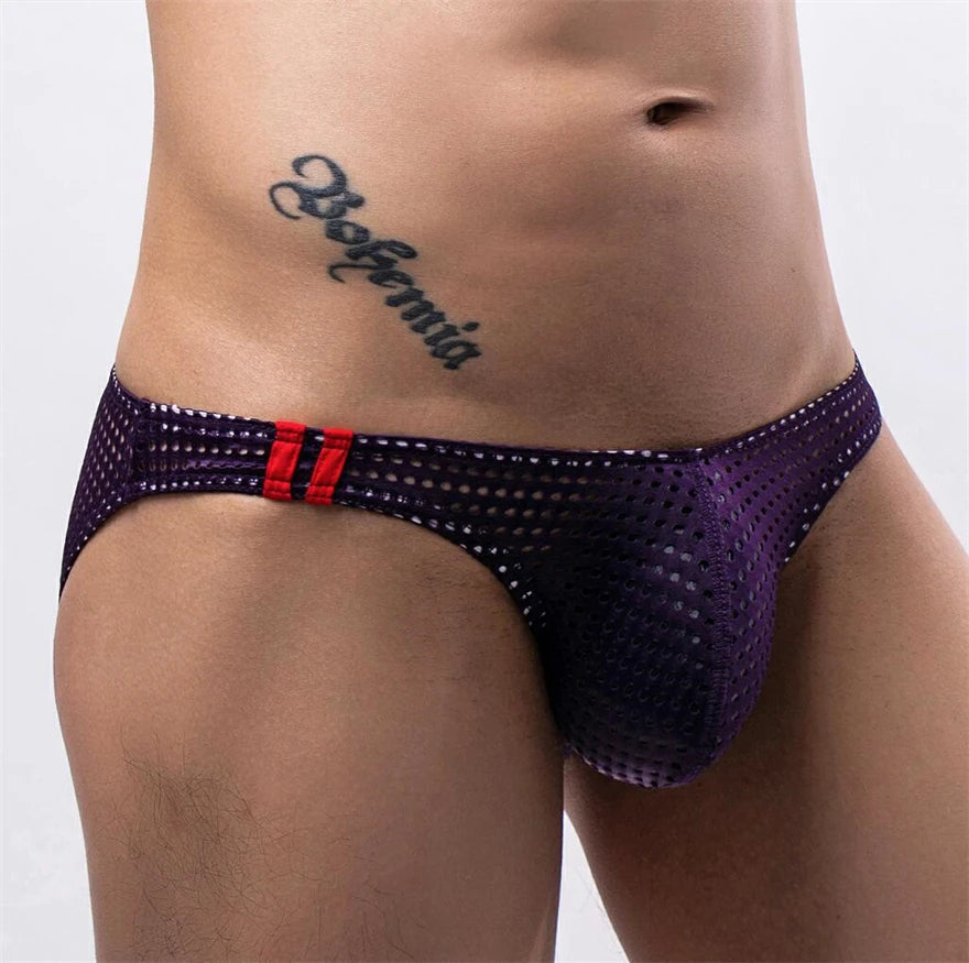 Men underwear U raised breathable mesh mesh sexy cuecas GAY fashion low-rise Men's panties briefs ropa interior sexi para hombre