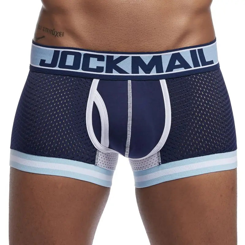JOCKMAIL Man Underpants Boxershorts Mesh Nylon Men Boxers Male Breathable Underwear Men’s Panties Boxer Quick Dry Sports Fitness