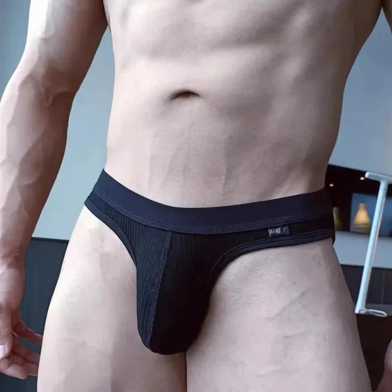 Mens Sexy Underwear Gay Sexy Briefs Transparent Man Underwear Slip Breathable Silky Quick-Drying U-convex Pouch Underpants THONG