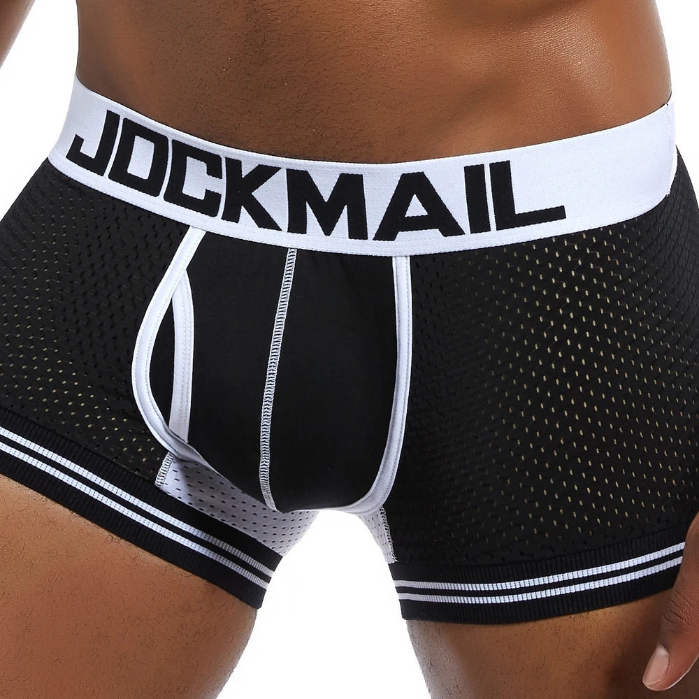 JOCKMAIL Man Underpants Boxershorts Mesh Nylon Men Boxers Male Breathable Underwear Men’s Panties Boxer Quick Dry Sports Fitness