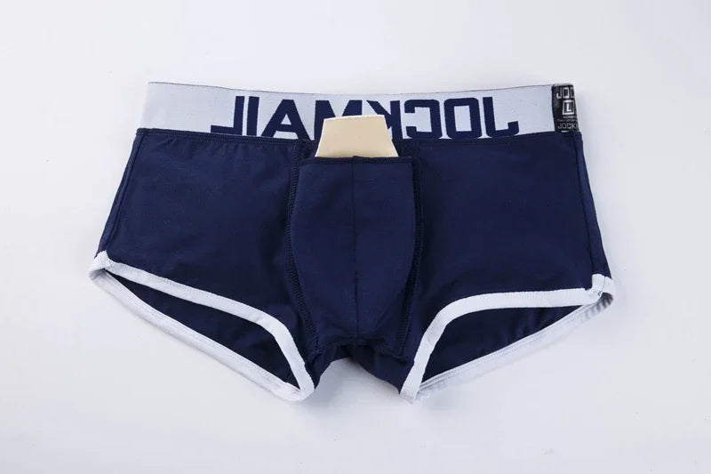 Men Trunks Built-in Fake Butt Hip Lifter Enhancer Shorts Boxer Padded Underwear Underpants Breathable with Removable Pads