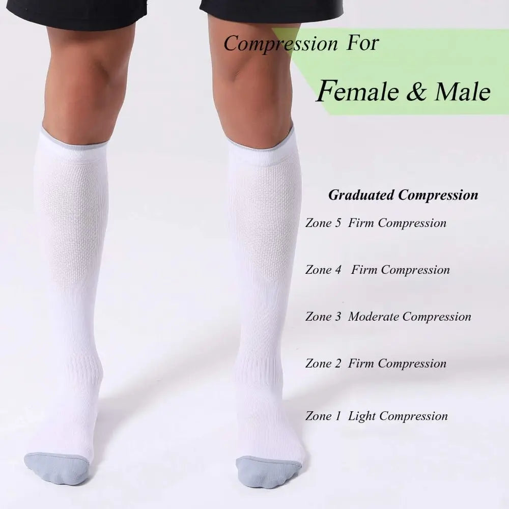 Hot Breathable Compression Socks 20-30 mmHg Moisture-Wicking Pressure socks Circulation Muscle Support Socks for Women and Men