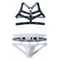 Sets Men's Bodysuit Suspender Jumpsuits Harness Sexy Men Jockstrap Gay Underwear Lingerie Sissy Panties Thong G String Bondage