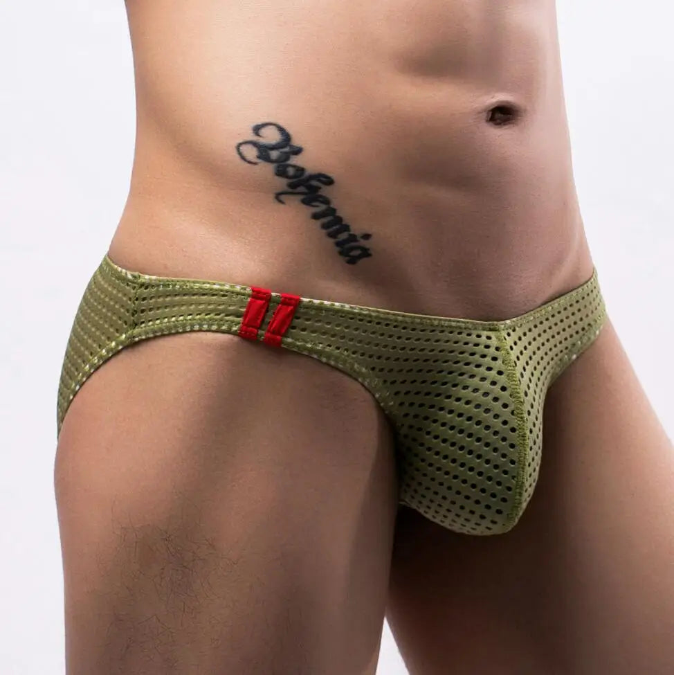 Men underwear U raised breathable mesh mesh sexy cuecas GAY fashion low-rise Men's panties briefs ropa interior sexi para hombre