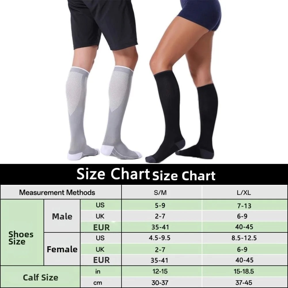 Hot Breathable Compression Socks 20-30 mmHg Moisture-Wicking Pressure socks Circulation Muscle Support Socks for Women and Men