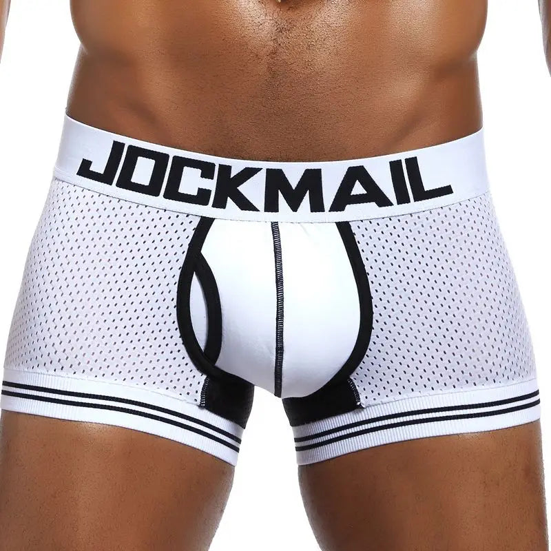 JOCKMAIL Man Underpants Boxershorts Mesh Nylon Men Boxers Male Breathable Underwear Men’s Panties Boxer Quick Dry Sports Fitness