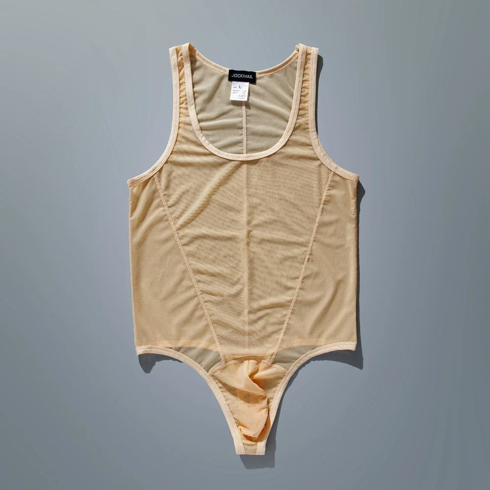 Sexy Lingerie Thong Gogo Boy Men's Harness Men Underwear One-piece Jockstrap Transparent Bodysuit Bodysuit Gay Underwear