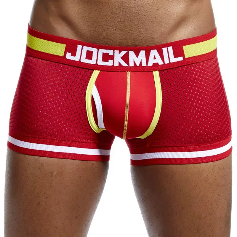 JOCKMAIL Man Underpants Boxershorts Mesh Nylon Men Boxers Male Breathable Underwear Men’s Panties Boxer Quick Dry Sports Fitness