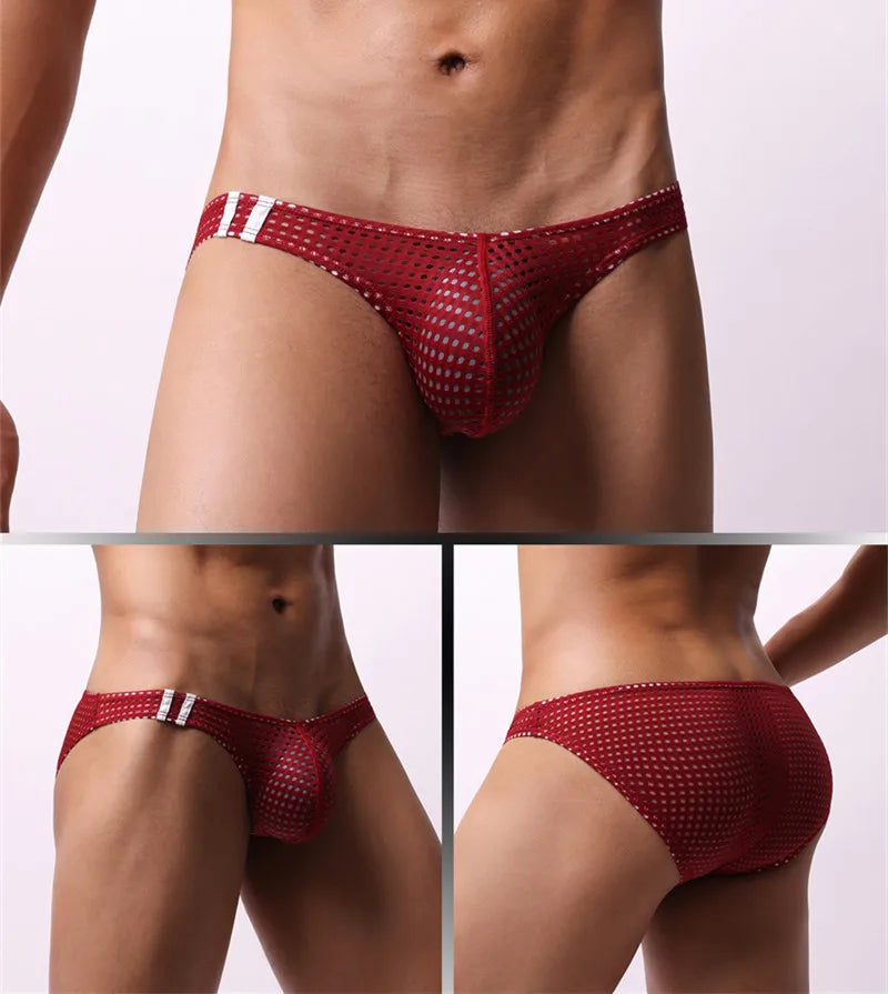 Men underwear U raised breathable mesh mesh sexy cuecas GAY fashion low-rise Men's panties briefs ropa interior sexi para hombre