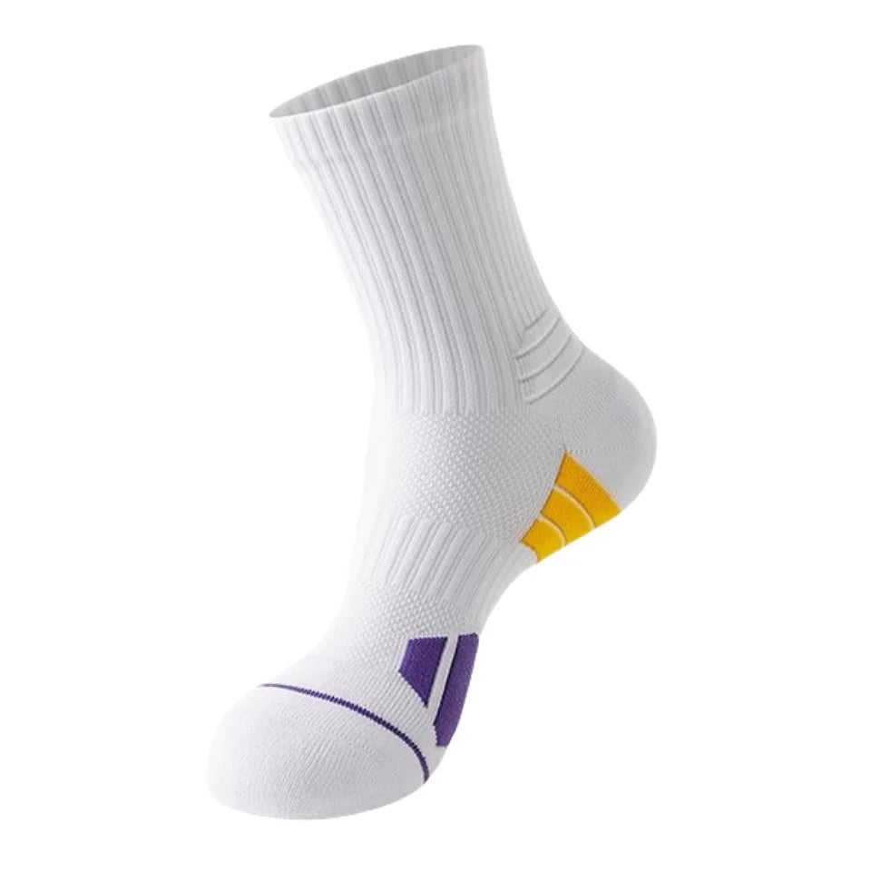 2 PAIRS Men Basketball Elite Socks Mid Tube Professional Thickened Towel Bottom Athletic Socks Sweat Absorbent Sports Socks